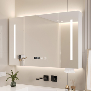 九牧卫浴实木智能浴室镜柜挂墙式卫生间浴室镜洗手间镜子置物架收