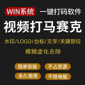 一键视频移动去水印文字广告遮盖马赛克模糊人脸车牌打码处理软件