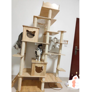 蜜柚猫木器漆巨型实木猫爬架缅因布偶肥猫多猫巨型平台猫架太空舱