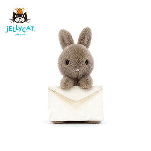英国Jellycat趣味信封兔子可爱安抚毛绒玩具信使玩偶送礼礼物正品