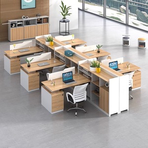 职员办公桌家具桌椅组合屏风工位财务室6人位4员工桌卡座电脑桌柜