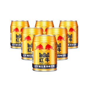 RedBull红牛维生素风味饮料250ml*6罐国产补充能量运动饮料饮品