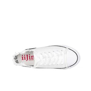 iiJin/艾今官方经典低帮帆布小白鞋7cm厚底内增高女鞋AF22226DBU