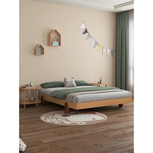 IKEA宜家榉木实木床矮床无床头日式榻榻米床1.5米单双人床儿童床
