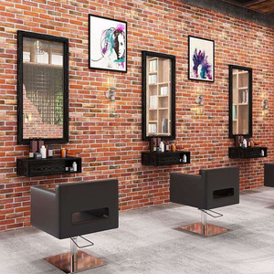 椅子美发镜化妆大梳妆镜时尚简易理发便携试衣镜台贴墙洗手间境。