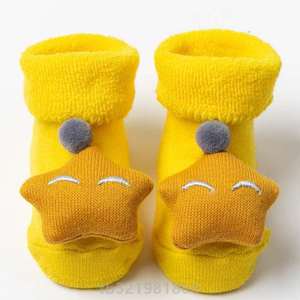 鞋袜加厚袜子可爱6袜公仔婴儿月地板幼儿冬季一袜潮0红色宝宝秋冬