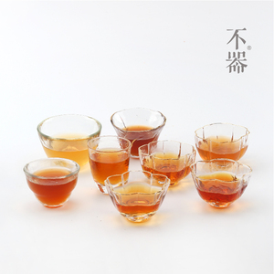 不器茶具 日式手工锤目纹镶金边玻璃杯茶杯