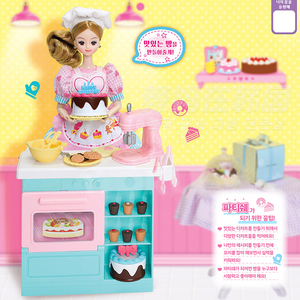 速发韩国儿童mimi仿真玩偶芭比公主洋娃娃女孩厨房蛋糕扮家家酒玩