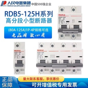 人民电器集团RDX2-125型RDB5-125H80A100A125A小型断路器空气开关