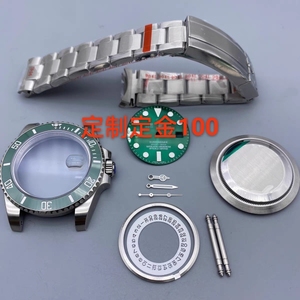 组装手表配件 代用c厂绿水鬼表壳全套黑水鬼2836机芯3135自动机械