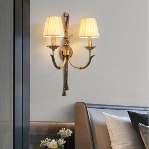 美式全铜壁灯北欧简约客厅卧室餐厅创意艺术手工纯铜壁灯 中国结