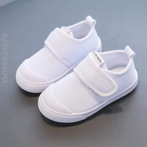 男款运动鞋白帆布鞋宝宝[2024儿童春季幼儿园小白鞋软底女童新款