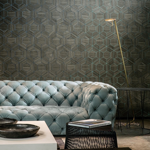 比利时进口风格LIGNA 新古典客厅沙发卧室背景墙壁纸民宿酒店定制