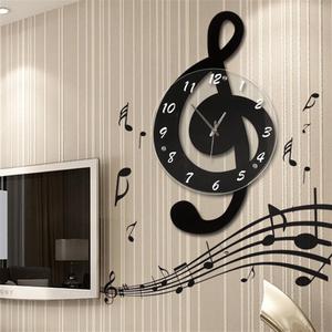 音乐音符艺术家用客厅时尚创意钟表个性石英装饰时钟静音北欧挂钟