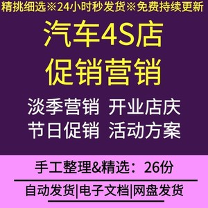 汽车4s店新店开业店庆七夕情人节假日团购活动营销促销策划方案