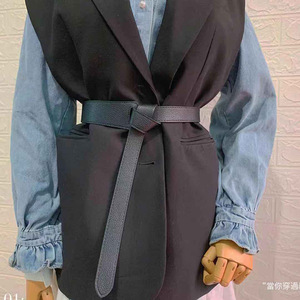 韩国东大门新款腰封装饰大衣西装连裙子腰带简约时尚打结皮带女士