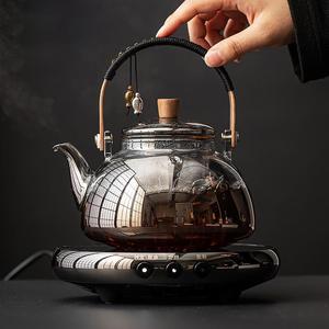 蒸茶壶提梁壶玻璃煮茶器办公室蒸煮两用煮茶壶单壶电陶炉专用