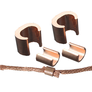 CCT铜C型线夹电线分支钳压接套线管U型并线卡接续夹铜连接线夹