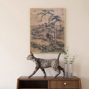 汤姆劈树图搞笑装饰画猫和老鼠桌面摆画李青仪客厅摆件墙壁挂画