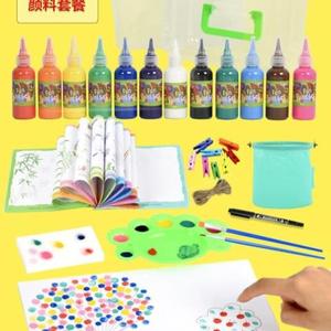 儿童画画的燃料 颜料套装涂鸦小孩手指画涂色有趣6岁好玩小童!