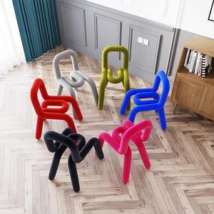 趣味设计师餐椅创意后现代北欧原休闲椅子工作室造型凳ing网红椅