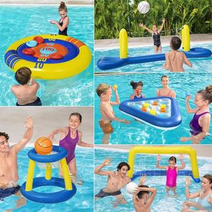 儿童泳池水乐园上排球篮球漂浮玩具充气水中海上游泳戏水气垫浮垫