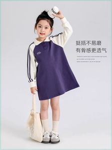 女童连衣裙春装2024新款中大童休闲polo裙运动洋气春秋款翻领裙子