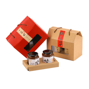 蜂蜜包装盒辣椒酱牛肉酱秋梨柠檬膏方形六棱玻璃瓶粽子包装盒定制