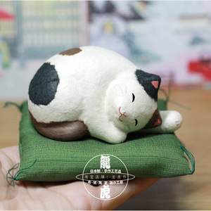 睡觉猫咪日本日式创意卡通摆件可爱纯手工艺礼物品京都龙虎作堂