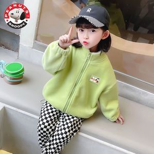 巴­拉巴­拉韩系女童外套颗粒绒2024春季最新款宝宝外穿洋气不加绒