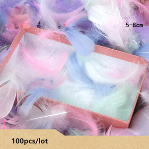 100pcs/bag Colorful Feathers Gift Packing Material Box Fille