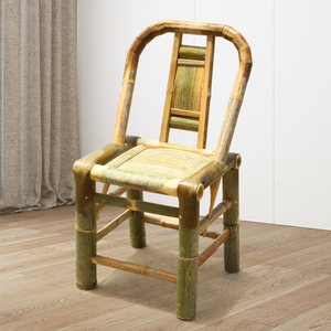 竹椅子靠背椅老式复古竹凳子纯手工传统怀旧竹编小竹椅小藤椅家具