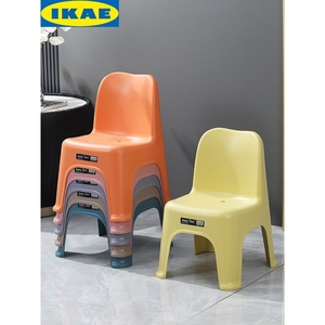 IKEA宜家加厚儿童椅子防滑幼儿园靠背椅宝宝座椅矮凳小孩学习椅家