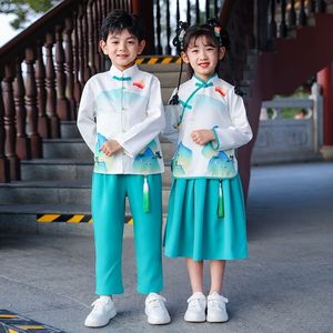 巴拉巴柆儿童演出服幼儿园毕业典礼服中国风男女汉服小学生合唱服