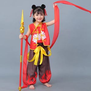 六一哪吒衣服儿童魔童万圣节cosplay中国风动漫男女童哪吒表演服