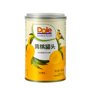 DOLE都乐糖水型黄桃罐头425g*1罐砀山黄桃
