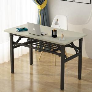 早餐桌子长方形长条桌可折叠省空间餐桌家用小型收纳小桌子铁桌子