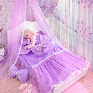 娃之恋芭德必胜比60厘米娃娃的公主床家具别墅玩具套装双人床房子