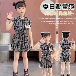 韩系童装女童夏装套装2024新款儿童雪纺无袖休闲两件套洋气时装