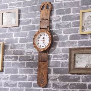 北欧复古时钟手表式挂钟客厅家用时尚卧室简约纯实木个性创意钟表