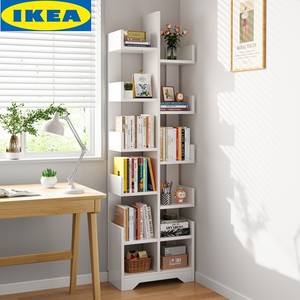 IKEA宜家简易书架置物架靠墙落地小型网红树型客厅家用书柜家用多