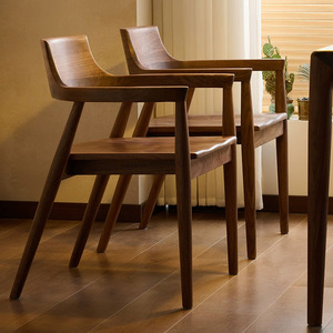 北美黑胡桃木餐椅家用现代简约客厅靠背椅子白蜡木全实木餐桌椅子