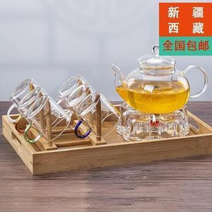 新疆西藏包邮耐热玻璃茶壶套装整套功夫茶具泡煮茶杯过滤家用花茶