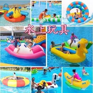 重庆充气水上乐园漂浮玩具大型闯关设备滑梯海上冲关组合游泳池玩