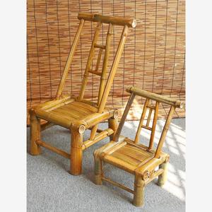 竹椅子家用竹制靠背椅子凳子老式中式竹编手工椅老人儿童靠背竹椅