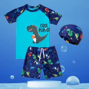 迪卡侬泳衣男童儿童2024年新款男孩夏分体泳衣套装小恐龙游泳衣服