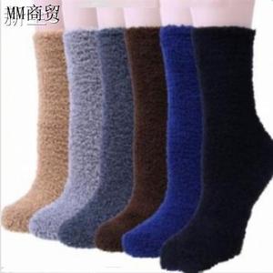 More warm warm couple coral fleece socks 珊瑚绒中筒地板袜子