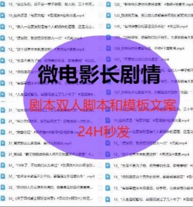 微电影创意拍摄长剧剧情短片短视频小视频剧本脚本模板创意文案