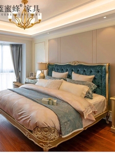 美克美家维也纳法式美式实木床软包雕花法式欧式床双人床高端大气