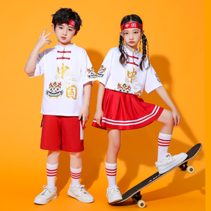 六一儿童啦啦操演出服小学生运动会服装国潮舞拉拉队表演服中国风